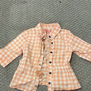 OshKosh B'gosh Peach (More pink then in pics)  Checkered Button Down Shirt